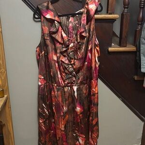 Calvin Klein Vibrant Brown and Pink Midi Dress
